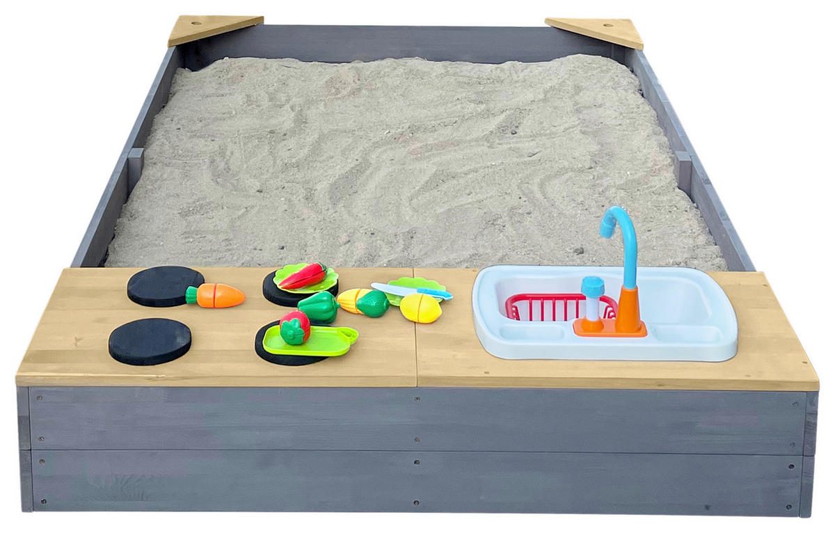 SANDKASTEN  - Braun/Grau, Konventionell, Holz (115/21,8/180cm)