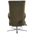 RELAXSESSEL in Leder Olivgrün  - Edelstahlfarben/Olivgrün, Design, Leder/Metall (70/124/85cm) - Cantus