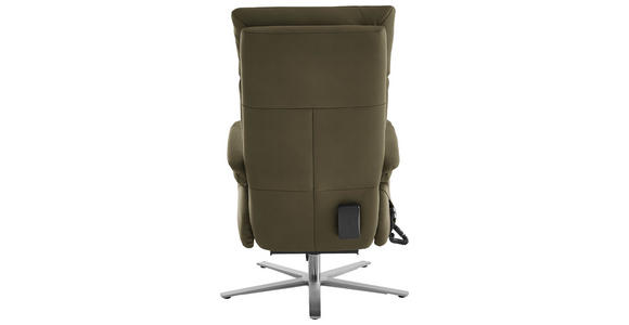 RELAXSESSEL in Leder Olivgrün - Edelstahlfarben/Olivgrün, Design, Leder/Metall (70/124/85cm) - Cantus