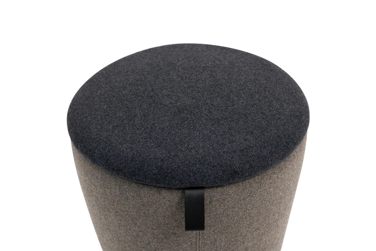 BÜROHOCKER 36,5/57/36,5 cm  - Schwarz/Grau, MODERN, Kunststoff/Textil (36,5/57/36,5cm) - Novel