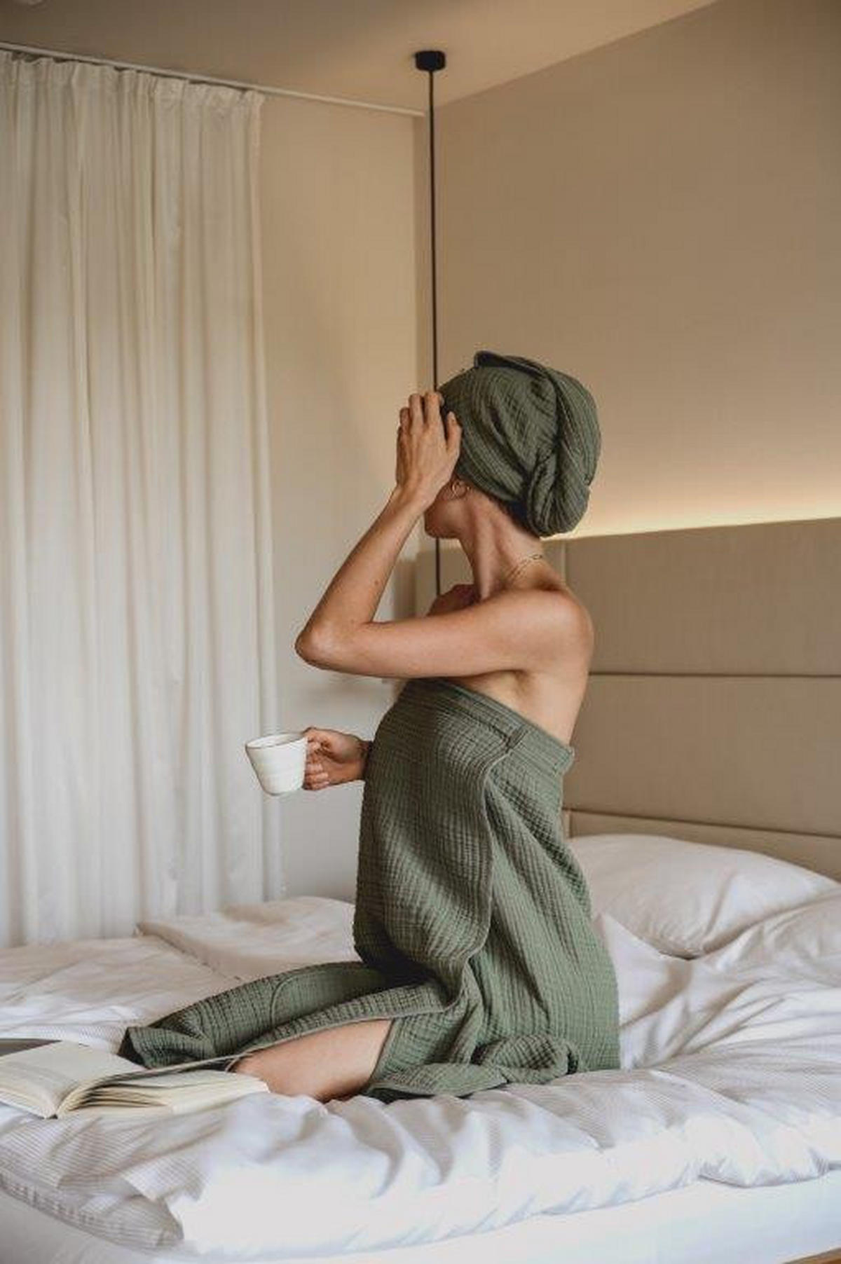 WELLNESS SET  Wellness Set  bež   - bež, Basics, tekstil (125cm) - Vossen