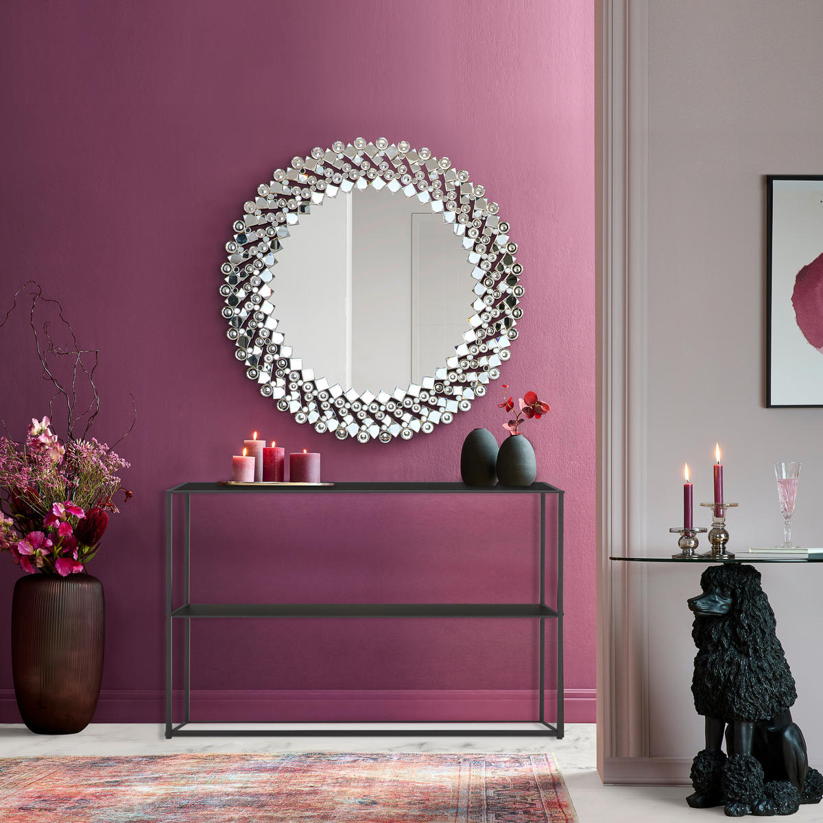 KONSOLENTISCH Schwarz  - Schwarz, Basics, Holzwerkstoff/Metall (99,4/32,4/79cm) - Xora