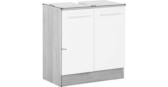 WASCHBECKENUNTERSCHRANK 60/62/33 cm  - Chromfarben/Eiche San Remo, Design, Holzwerkstoff (60/62/33cm) - Xora