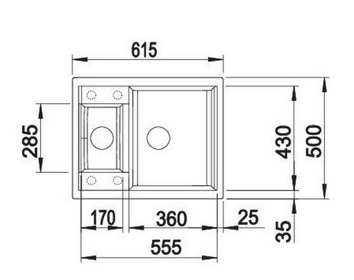SPÜLE 516157  - Weiß, Basics, Stein (61,5/19/50cm) - Blanco