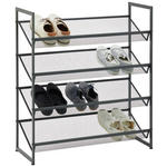 SCHUHREGAL 72/80/30 cm  - Schwarz, Basics, Metall (72/80/30cm) - Xora