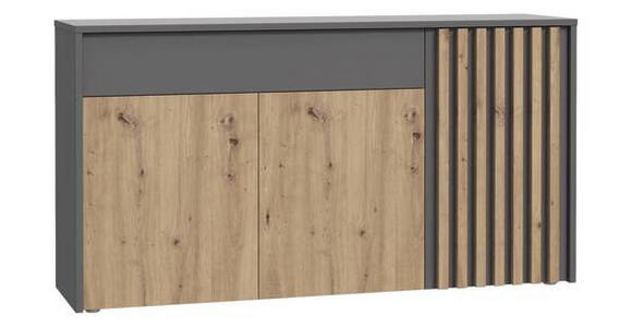 SIDEBOARD Grau, Eiche Artisan Einlegeböden  - Eiche Artisan/Grau, Trend, Holzwerkstoff (164,2/87,9/42cm) - Carryhome