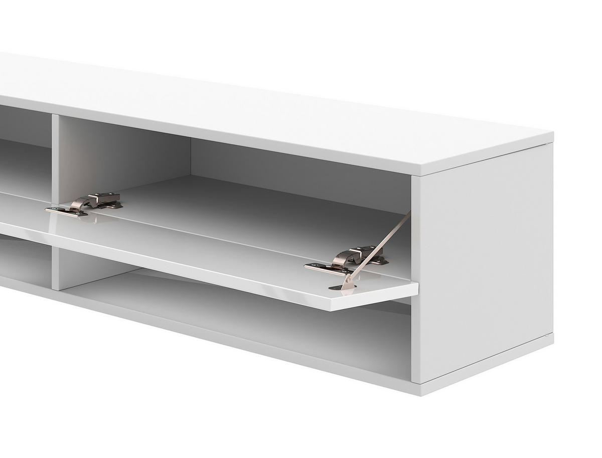 LOWBOARD DERBY  in 140/31,5/32,5 cm  - Weiß Hochglanz/Weiß, Design, Holzwerkstoff (140/31,5/32,5cm) - Livetastic