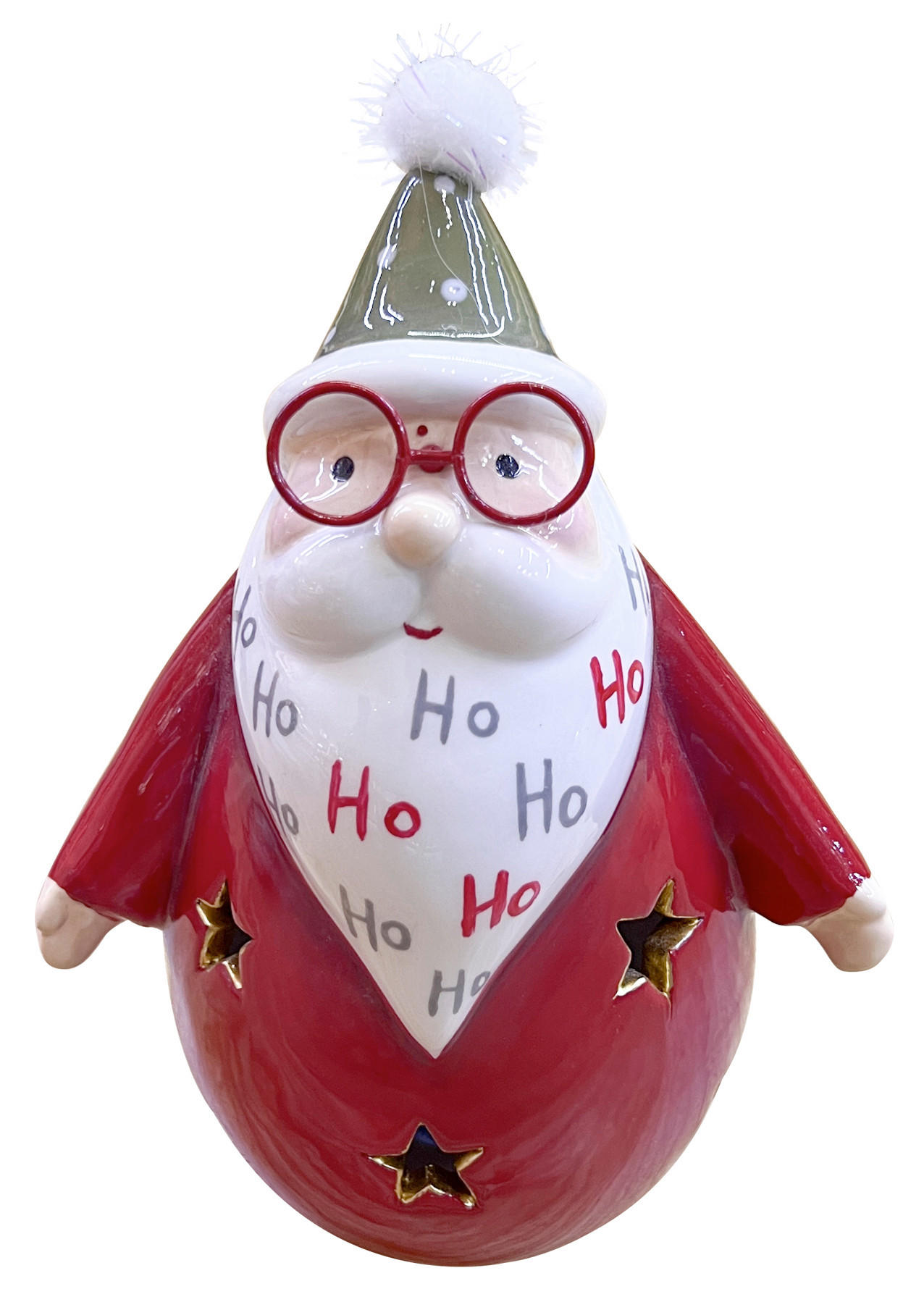 Figurină Xmassale - alb/roșu, Trend, ceramică/metal (13,8/19,3/9,7cm) - X-Mas