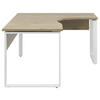ECKSCHREIBTISCH 160/140/77,8 cm  in Weiß, Eichefarben  - Eichefarben/Weiß, KONVENTIONELL, Holzwerkstoff/Metall (160/140/77,8cm) - Voleo