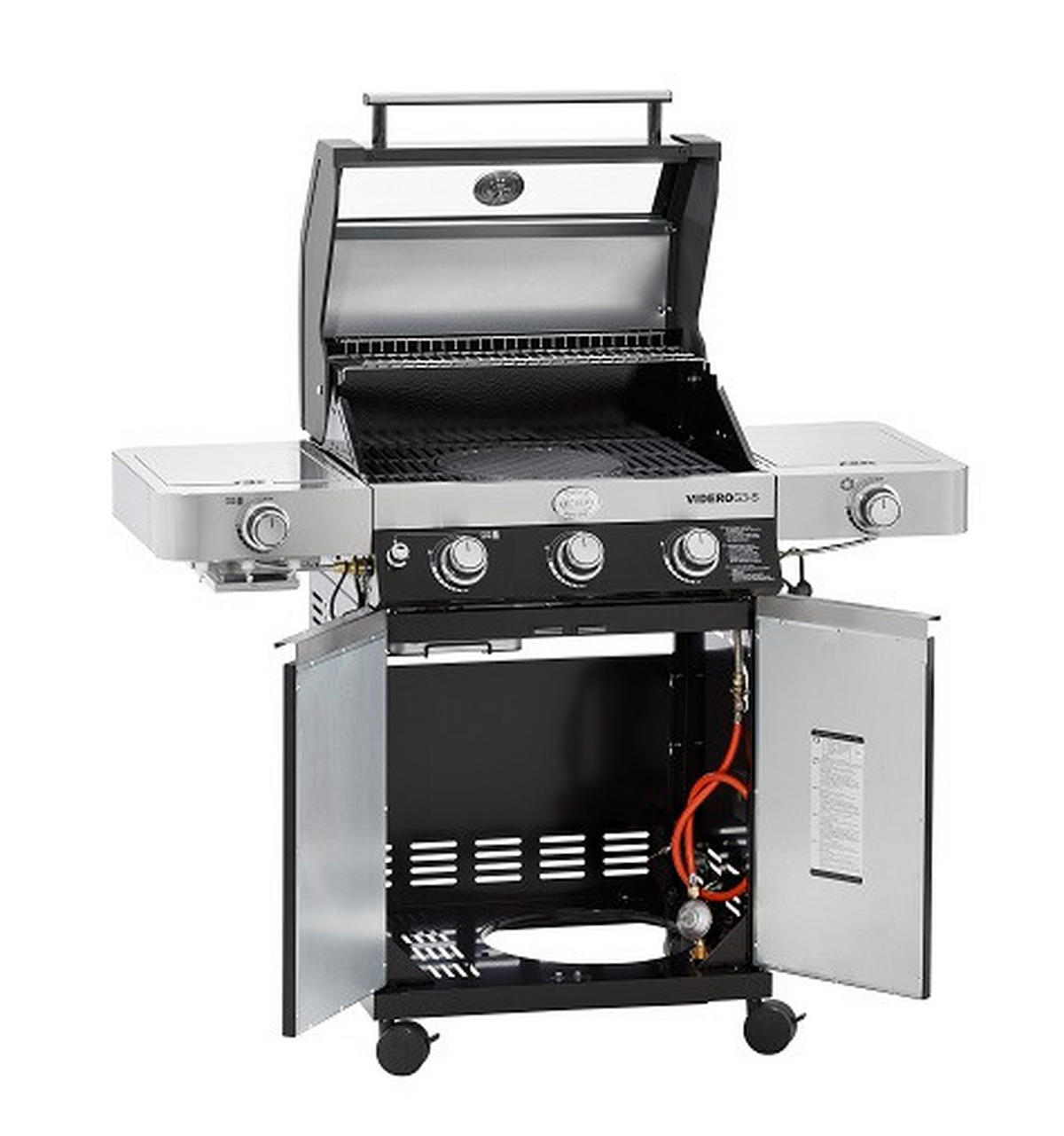 GASGRILL + GRATIS ABDECKHAUBE  Schwarz  - Schwarz, Basics, Metall (127/117,5/57cm) - Rösle