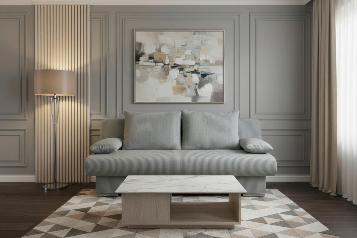 SCHLAFSOFA  mit Liegefunktion, Rücken echt Mintgrün  - Chromfarben/Schwarz, Design, Kunststoff/Textil (193/86/85cm) - P & B