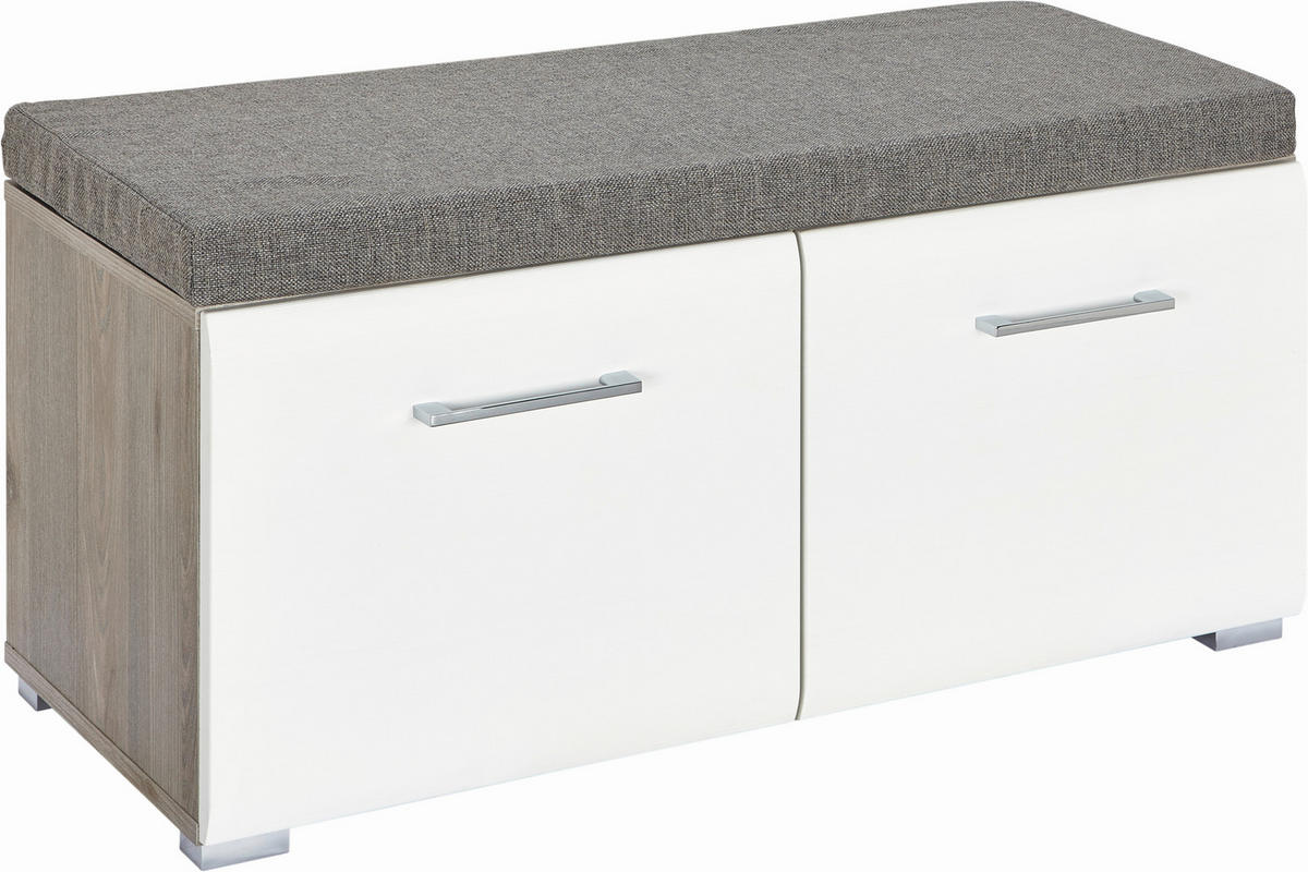 KLUPA ZA PREDSOBLJE  boje srebrnog hrasta  drvni materijal  - boje srebrnog hrasta/srebrne boje, Design, drvni materijal/metal (85/38/38cm) - Xora