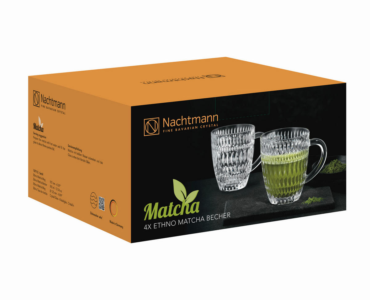 BECHERSET ETHNO MATCHA 4-teilig  - Klar, Basics, Glas (392ml) - Nachtmann