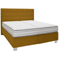 BOXSPRINGBETT 180/200 cm  in Currygelb  - Currygelb/Alufarben, Konventionell, Holzwerkstoff/Textil (180/200cm) - Dieter Knoll