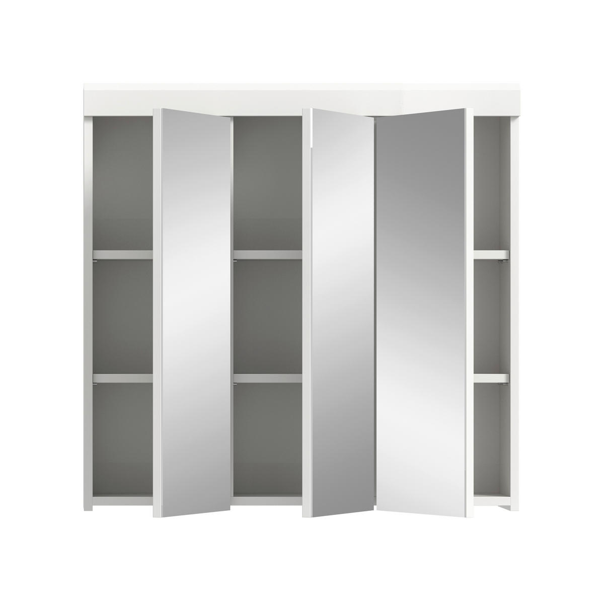 SPIEGELSCHRANK 80/79/18 cm  - Weiß, Trend, Glas/Holzwerkstoff (80/79/18cm) - MID.YOU