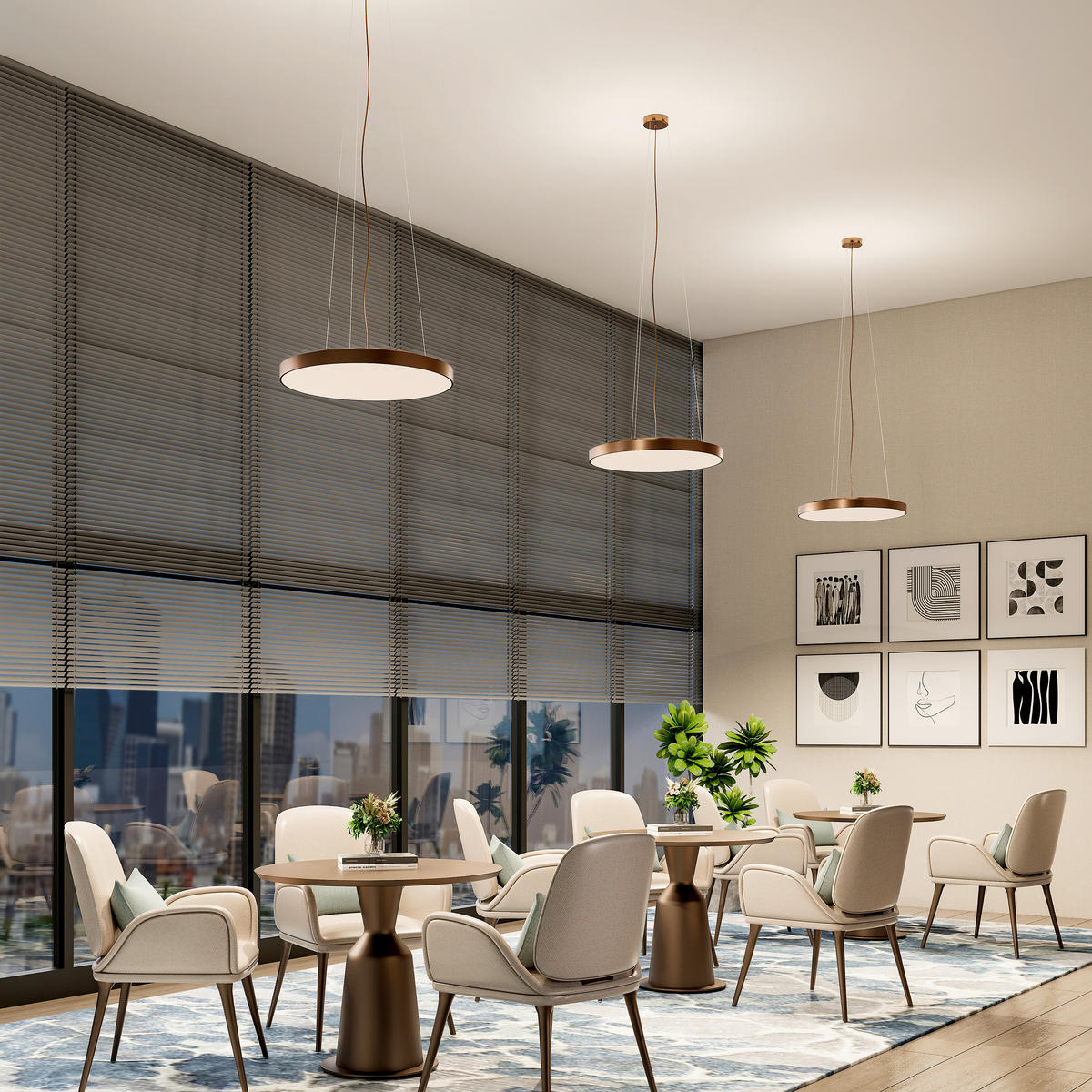 LED-HÄNGELEUCHTE Menkar 80/80/300 cm   - Kupferfarben, Design, Metall (80/80/300cm)