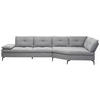 ECKSOFA in Flachgewebe Hellgrau  344/159 cm  - Hellgrau/Schwarz, Design, Textil/Metall (344/159cm) - Chilliano
