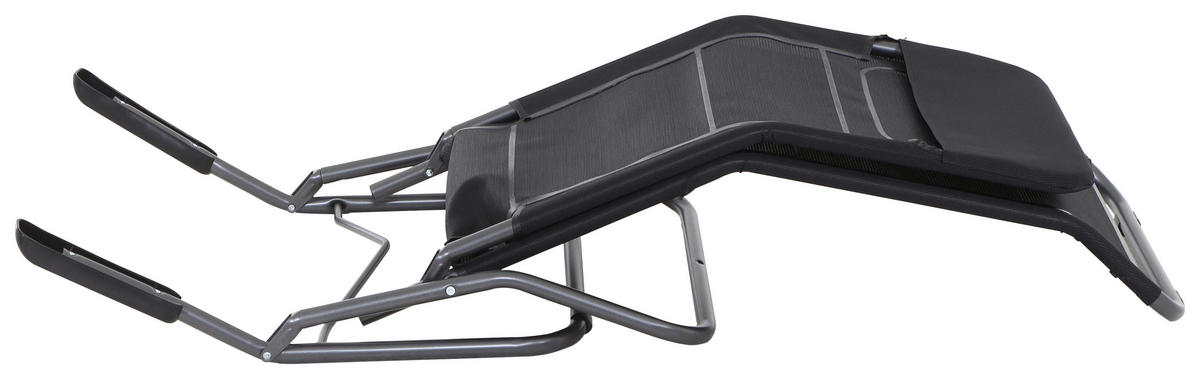 GARTENLIEGE 72,5/103,5/144 cm  - Anthrazit/Schwarz, MODERN, Textil/Metall (72,5/103,5/144cm) - Siena Garden