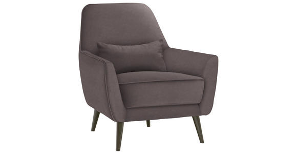 SESSEL in Mikrofaser Hellgrau - Hellgrau/Schwarz, MODERN, Holz/Textil (77/86/80cm) - Carryhome