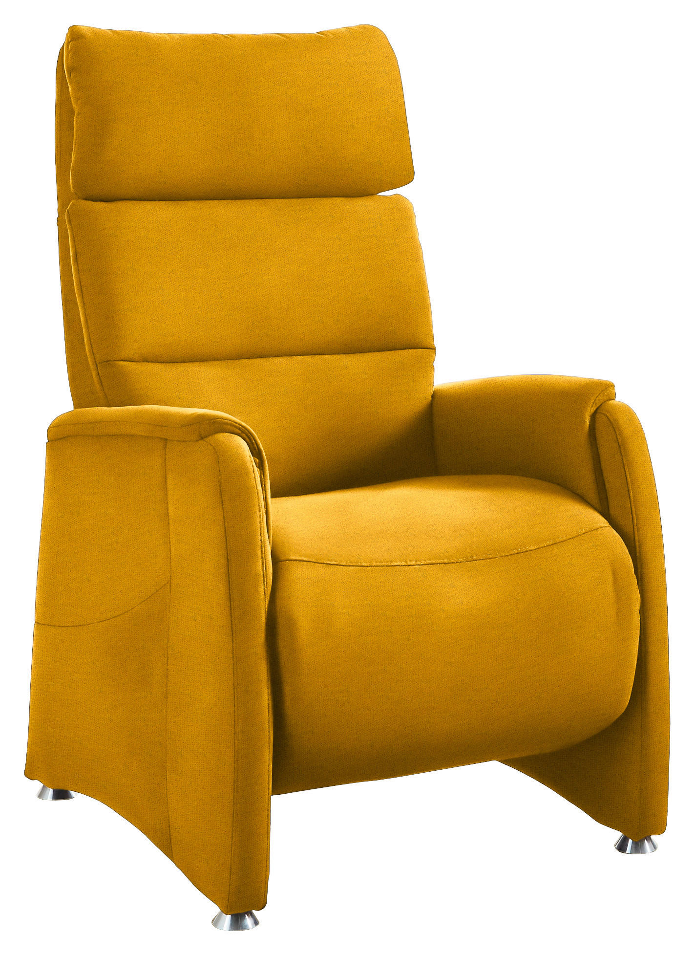 FERNSEHSESSEL in Flachgewebe Senfgelb  - Senfgelb/Alufarben, Konventionell, Textil/Metall (69/111/83cm) - Cantus