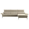 ECKSOFA in Bouclé Beige  - Beige/Schwarz, Design, Textil/Metall (330/186cm) - Johann Jakob