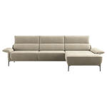 ECKSOFA in Bouclé Beige  330/186 cm  - Beige/Schwarz, Design, Textil/Metall (330/186cm) - Johann Jakob