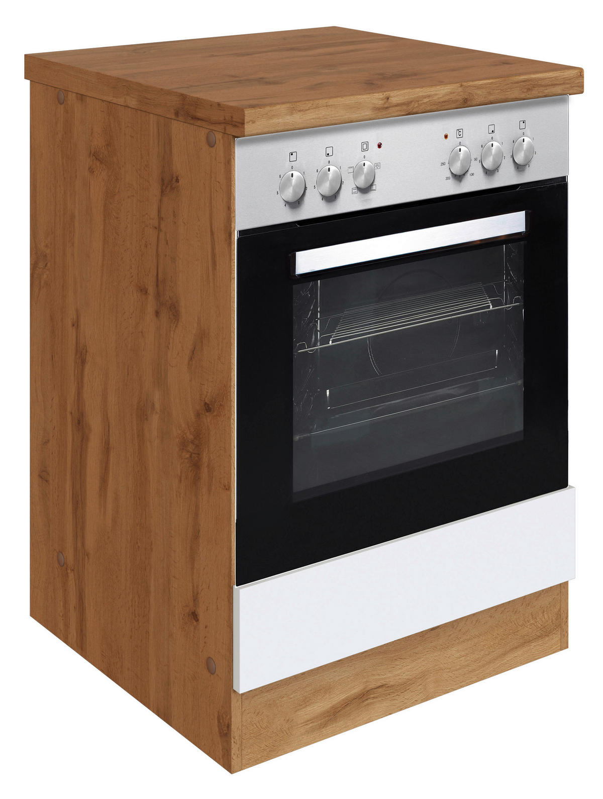 HERDUMBAUSCHRANK  in Weiss, Eiche Wotan  - Weiss/Eiche Wotan, Design, Holzwerkstoff (60/86/60cm) - Held