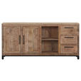 SIDEBOARD RIO  in 175/80/40 cm  - Schwarz/Naturfarben, Design, Holz/Metall (175/80/40cm) - Landscape