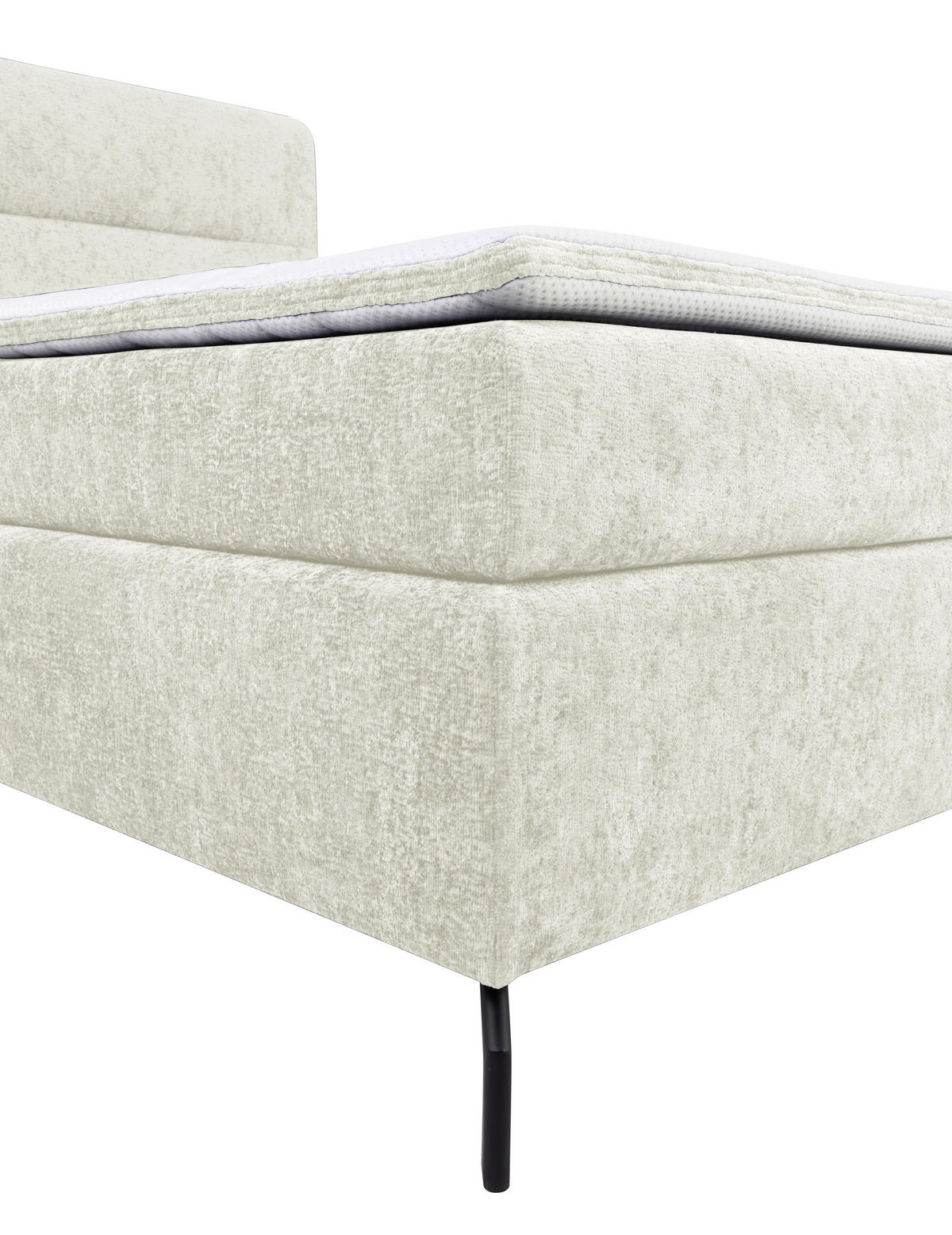 BOXSPRINGBETT 140/200 cm  in Greige  - Greige/Schwarz, Design, Textil/Metall (140/200cm) - Esposa