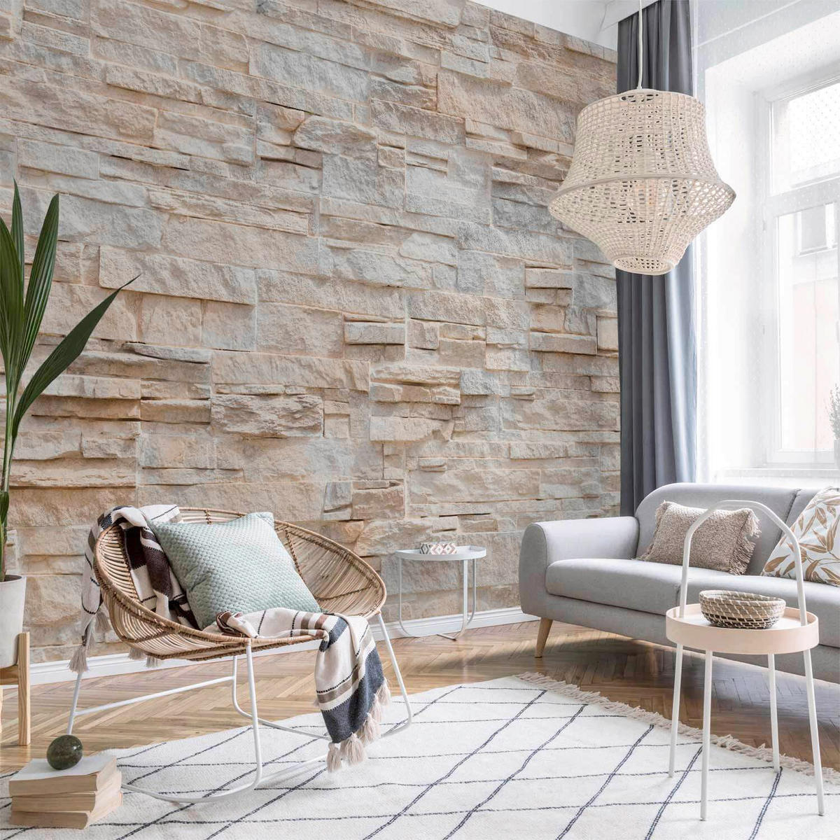 FOTOTAPETE  - Beige/Hellgrau, LIFESTYLE, Textil (250/175cm) - artgeist