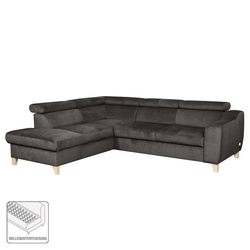 Thumbnail - Livetastic Ecksofa, Dunkelgrau, Textil, Buche, 4-Sitzer, Ottomane links, L-Form, 245x208 cm, Made in EU, Bettkasten erhä...
