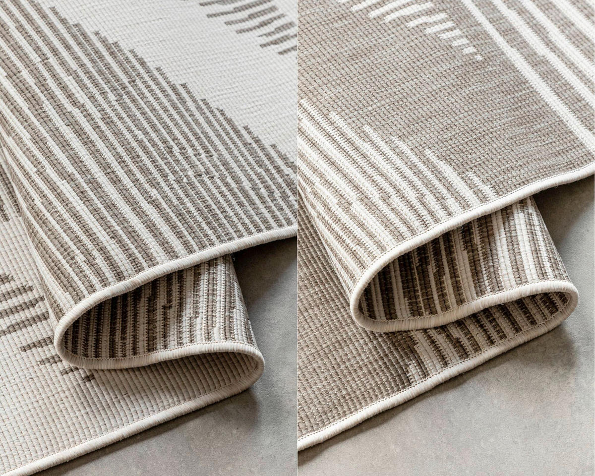 OUTDOORTEPPICH 120/170 cm Gemini Weiß, Cappuccino  - Weiß/Cappuccino, Design, Kunststoff (120/170cm)
