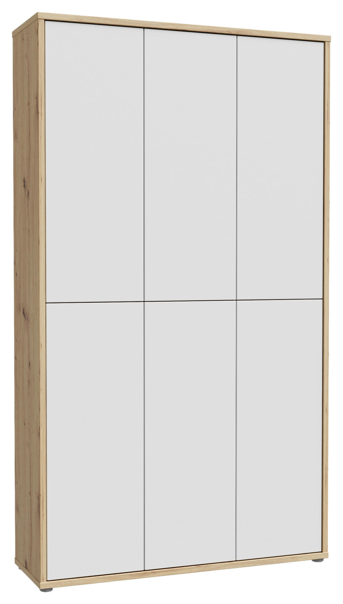 SCHUHSCHRANK Eiche Artisan, Hellgrau  - Hellgrau/Eiche Artisan, MODERN, Holzwerkstoff/Kunststoff (109,2/191,9/34,9cm) - Xora