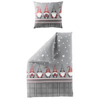 BETTWÄSCHE 2-teilig Biber 155/220 cm  - Grauweiß, Design, Textil (155/220cm) - Bierbaum