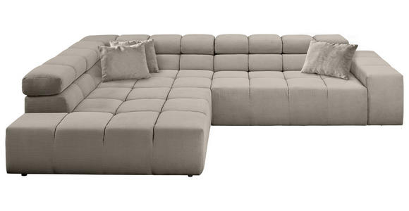 ECKSOFA  in Feincord Sandfarben  215/319 cm  - Sandfarben/Schwarz, Design, Kunststoff/Textil (215/319cm) - Hom`in