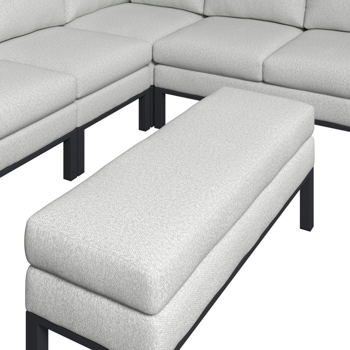 LOUNGEGARNITUR 5-teilig  277/213 cm  Aluminium  - Anthrazit/Hellgrau, LIFESTYLE, Textil/Metall (277/213cm) - Amatio
