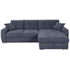 ECKSOFA in Mikrofaser Blau  - Chromfarben/Blau, Modern, Kunststoff/Textil (276/193cm) - Hom`in