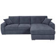 ECKSOFA in Mikrofaser Blau  - Chromfarben/Blau, MODERN, Kunststoff/Textil (276/193cm) - Hom`in