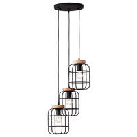 HÄNGELEUCHTE 42/165 cm    - Schwarz/Braun, Design, Holz/Metall (42/165cm) - Brilliant