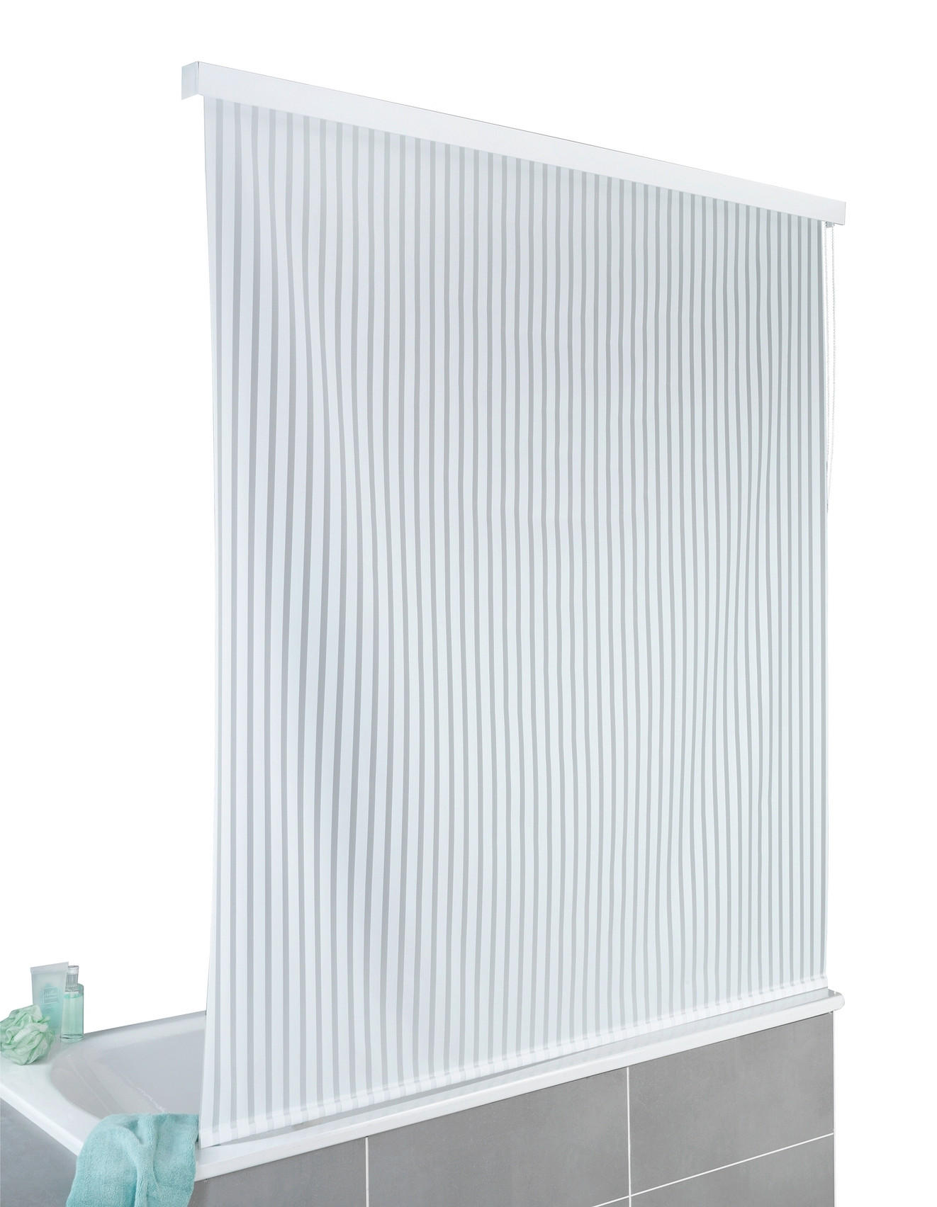 DUSCHTRENNWAND Weiß   - Weiß, Basics, Kunststoff/Metall (132/240/5cm) - Wenko
