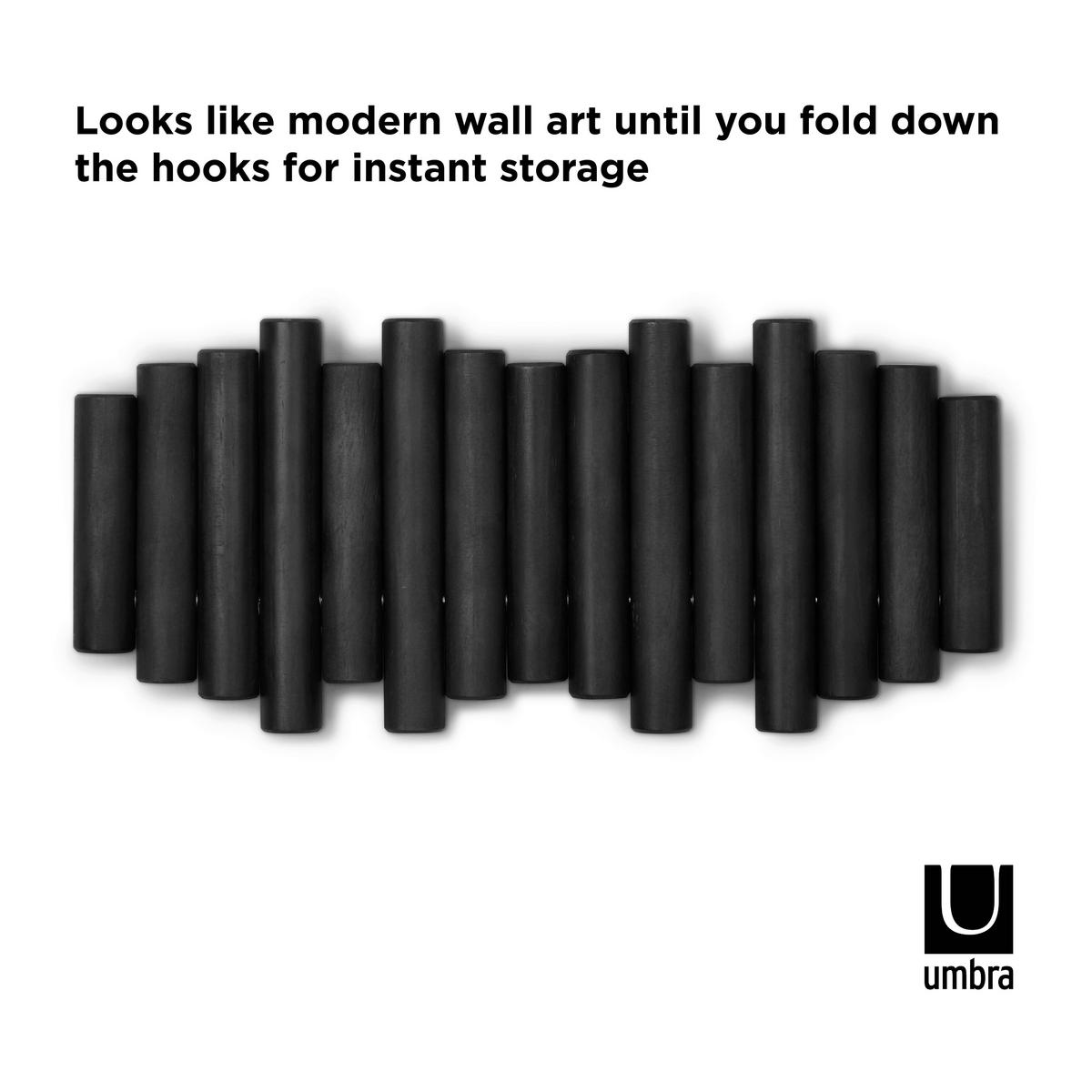 STENSKI OBEŠALNIK - črna, Basics, les (17/4/38cm) - Umbra