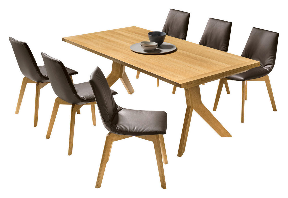 ESSTISCH in Holz 150-210/100/75 cm  - Eichefarben, Design, Holz (150-210/100/75cm) - TEAM 7