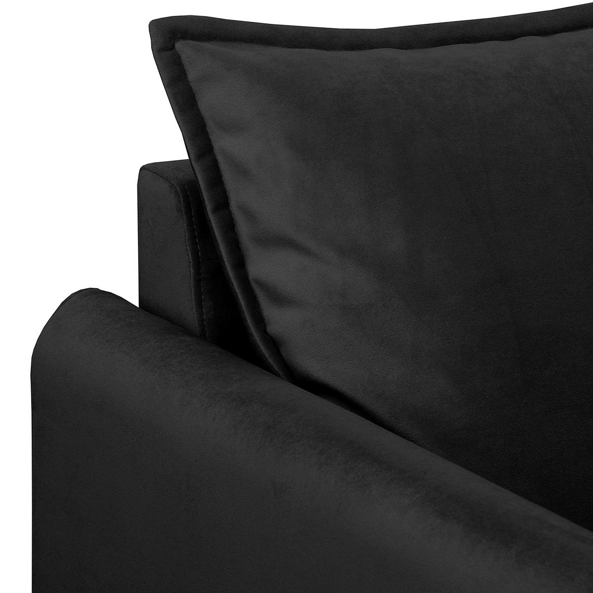 SESSEL in Samt Schwarz  - Schwarz, Design, Holz/Textil (74/86/100cm) - P & B