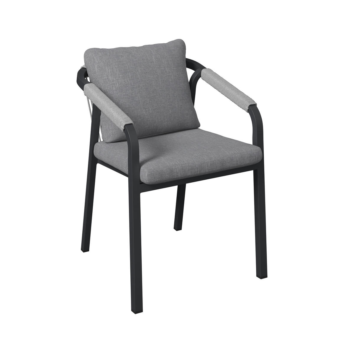 GARTENTISCHGRUPPE  - Anthrazit/Grau, MODERN, Textil/Metall (162/73/90cm) - Ambia Garden