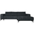 ECKSOFA  in Chenille Dunkelgrau  279/222 cm  - Dunkelgrau/Schwarz, KONVENTIONELL, Kunststoff/Textil (279/222cm) - Hom`in