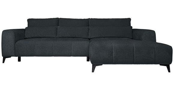 ECKSOFA  in Chenille Dunkelgrau  279/222 cm  - Dunkelgrau/Schwarz, KONVENTIONELL, Kunststoff/Textil (279/222cm) - Hom`in