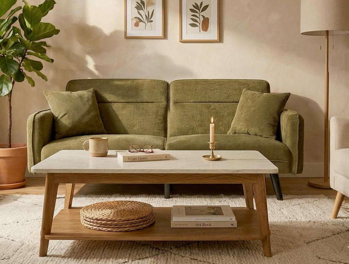 COUCHTISCH in Holzwerkstoff 110/55/39,7 cm  - Eichefarben/Weiß, MODERN, Holzwerkstoff (110/55/39,7cm) - MID.YOU