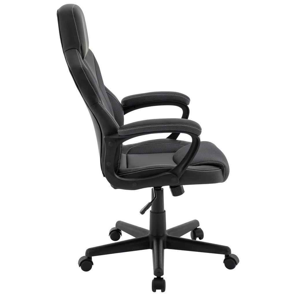Thumbnail - Xora Gamingstuhl, Grau, Schwarz, Kunststoff, Textil, Drehkreuz, Sternfuß, 64x103-113.5x71 cm, Sitzfläche 360° drehbar, i...