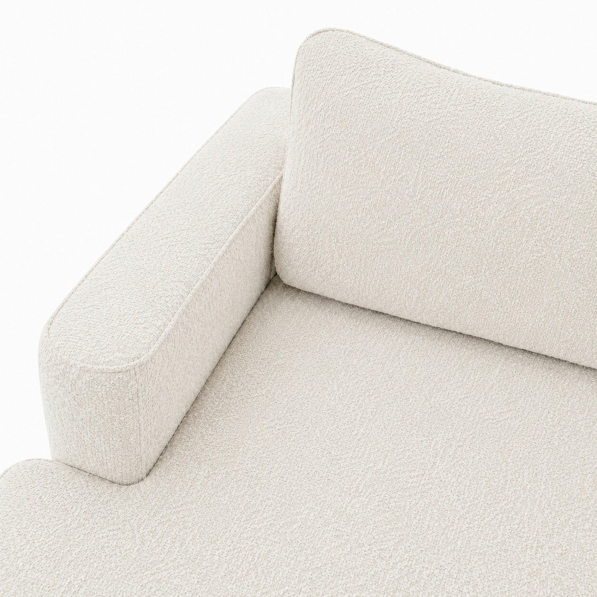 ECKSOFA FREDO Creme Bouclé  - Creme/Schwarz, Design, Kunststoff/Textil (150/233cm) - MID.YOU
