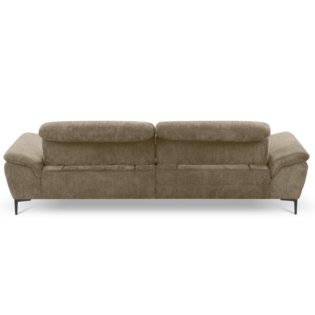 ECKSOFA  Webstoff Taupe  - Taupe/Schwarz, Design, Textil/Metall (195/268cm) - Livetastic